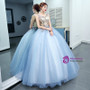 In Stock:Ship in 48 hours Ready To Ship Blue Print Ball Gown Dress