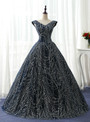 In Stock:Ship in 48 hours Ready To Ship Blue Sequins Bling Bling Prom Dress