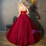 In Stock:Ship in 48 hours Ready To Ship Burgundy Sweetheart Lace Dress
