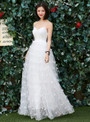 In Stock:Ship in 48 hours  Spaghetti Straps Tulle Appliques Wedding Dress