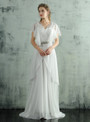 In Stock:Ship in 48 hours Ready To Ship Chiffon Backless Wedding Dress