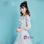 White Two Piece Tulle Long Sleeve Appliques Wedding Dress
