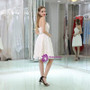White Lace Sweetheart Short Lace Cocktail Dress With Crystal