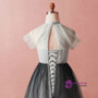 Plus Size Gray High Neck Tulle Appliques Prom Dress