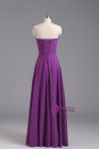 Purple Sweetheart Chiffon Floor Length Bridesmaid Dress