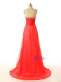 Red Chiffon Sweetheart Beading Bridesmaid Dress