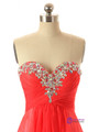 Red Chiffon Sweetheart Beading Bridesmaid Dress