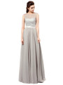 Floor Length Gray Featuring Lace Sheer Bateau Neckline Bridesmaid Dresses