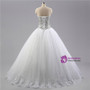 White Rhinestone Long Sweetheart Tulle Wedding Dress