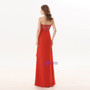 A Line Red Long Sweetheart Beaded Bridesmaid Dress