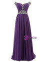 A-Line Off The Shoulder Chiffon Beading Pleats Bridesmaid Dress