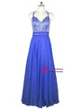A-Line Halter Backless Chiffon Bridesmaid Dress With Beading