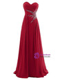 A-Line Sweetheart Chiffon Pleats Beading Bridesmaid Dress