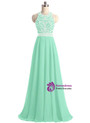 A-Line Halter Backless Chiffon Beading Sequins Prom Dress