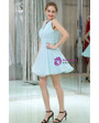 Light Blue Short Cocktail With Cross Back Homecoming Dress