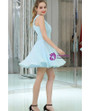 Light Blue Short Cocktail With Cross Back Homecoming Dress