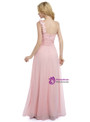 Pink One Shoulder Sweetheart Bridesmaid Dress With Pleats