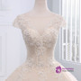 Champagne Ball Gown Tulle Beading Backless Wedding Dress
