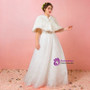 Plus Size White Tulle Backless Floor Length Wedding Dress