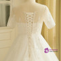 Plus Size A-Line V-neck White Tulle Train Wedding Dress