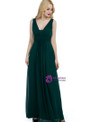 Simple Green Chiffon Backless Pleats Bridesmaid Dress