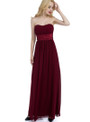 A-Line Burgundy Sweetheart Chiffon Bridesmaid Dress Pleats