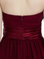 A-Line Burgundy Sweetheart Chiffon Bridesmaid Dress Pleats