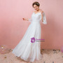 Plus Size White Chiffon Off The Shoulder Floor Length  Wedding Dress