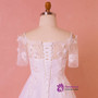 Plus Size White Short Sleeve Tulle Off The Shoulder Wedding Dress