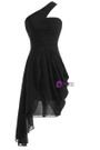 Short One Shoulder Chiffon Pleats Bridesmaid Dress