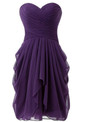 Short  Knee Length Sweetheart Chiffon Pleats Bridesmaid Dress