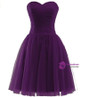 Short Tulle Sweetheart Knee Length Bridesmaid Dress