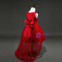 In Stock:Ship in 48 hours Ready To Ship Cheap Red Satin Bow Hi Lo Tulle Flower Girl Dress