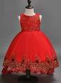 In Stock:Ship in 48 hours Ready To Wear Red Tulle Appliques Girl Dress