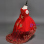 In Stock:Ship in 48 hours Ready To Wear Red Tulle Appliques Girl Dress
