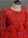 In Stock:Ship in 48 hours Ready To Ship Red Tulle Lace Flower Girl Dress