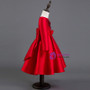 In Stock:Ship in 48 hours Ready To Ship Red Satin Long Sleeve Girl Dress