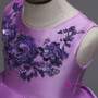 In Stock:Ship in 48 hours Quick Deilvery Purple Satin Flower Girl Dress