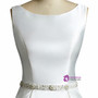 A-Line Satin Vintage White Ivory Short Wedding Dress