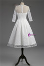 Short Half Sleeve Knee Length Little White Dresses