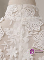 A-line High Collar Lace Half Sleeves Knee Length Wedding Dresses