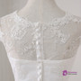 Short A-line Lace Little White Sleeveless Scoop Neck Wedding Dresses