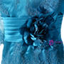 Appliques Satin Lace Three Quarters Sleeves Mother of the Bride Dress