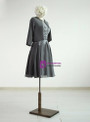 Grey Chiffon A-line Knee-Length Mother Of The Dress With Jacket
