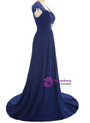 A-Line Floor Length Chiffon Blue Mother of the Bride Dresses