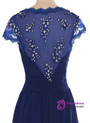 A-Line Floor Length Chiffon Blue Mother of the Bride Dresses