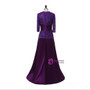 A-line Purple V-neck 3/4 Sleeves Mother Of The Bride Dresses