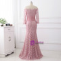 Long Sleeves Lace Criss-Cross Mother of The Bride Dresses