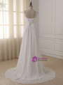 Spaghetti Straps Chiffon Floor Length Backless Wedding Dress