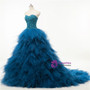 Quinceanera Dress Ball Gown Ruffles Organza Crystals Wedding Dress